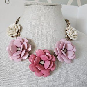 J. Crew Pink and White Floral Necklace